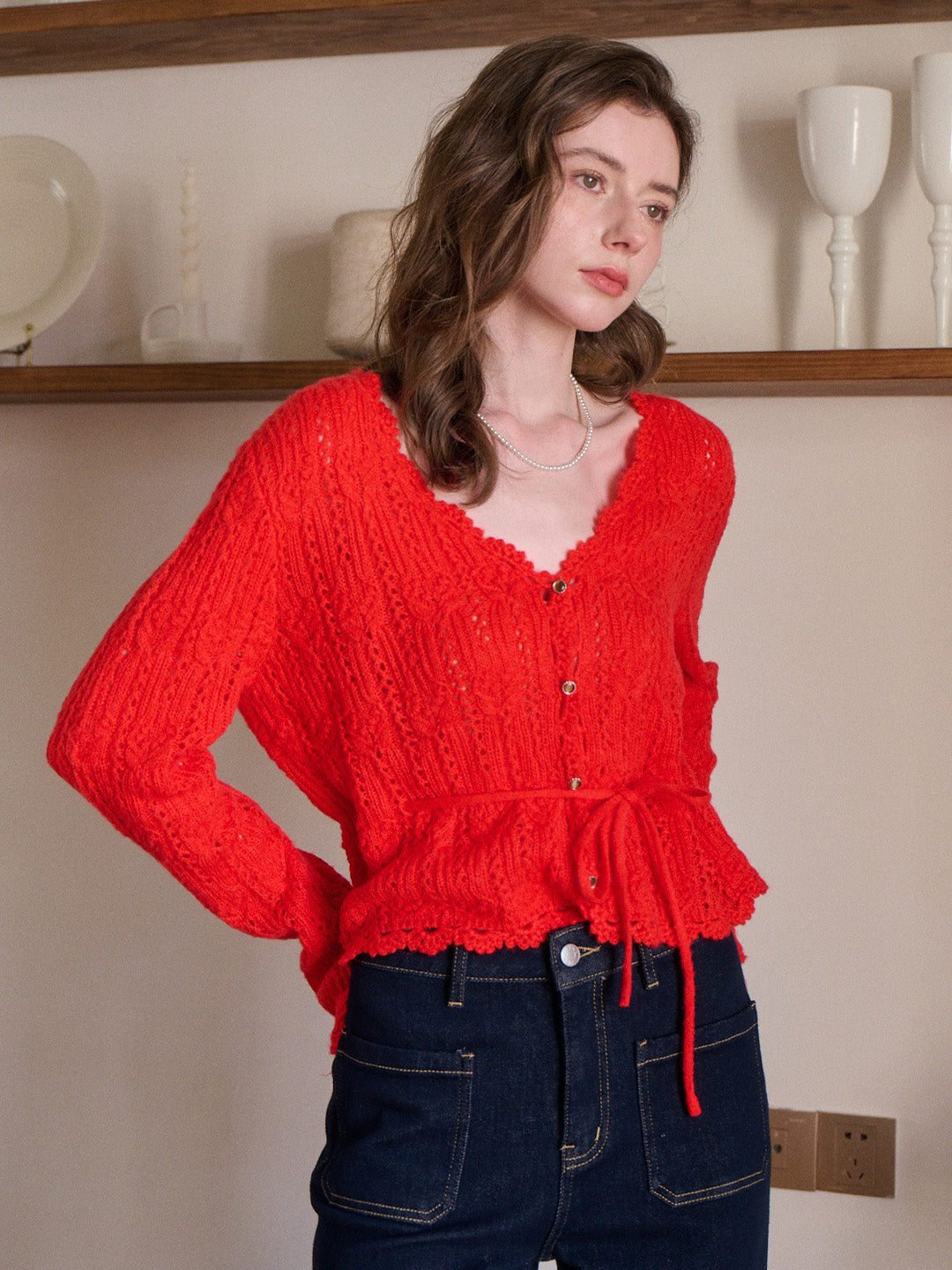 Yaretzi V-Neck Knit Wool Top