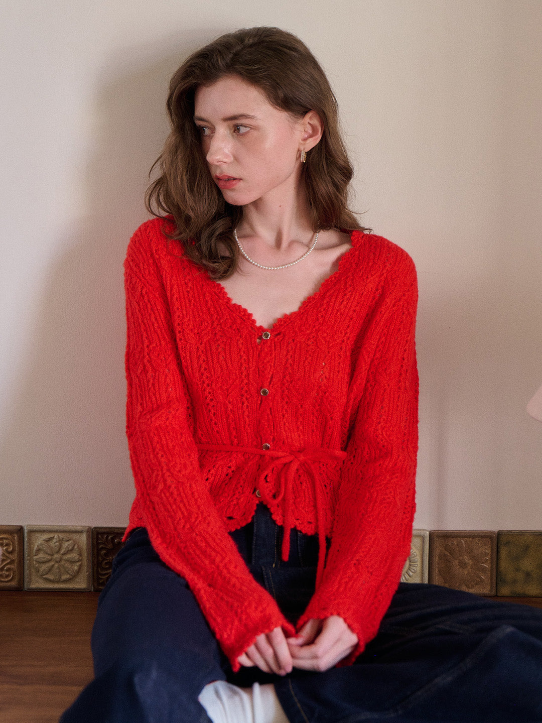Yaretzi V-Neck Knit Wool Top
