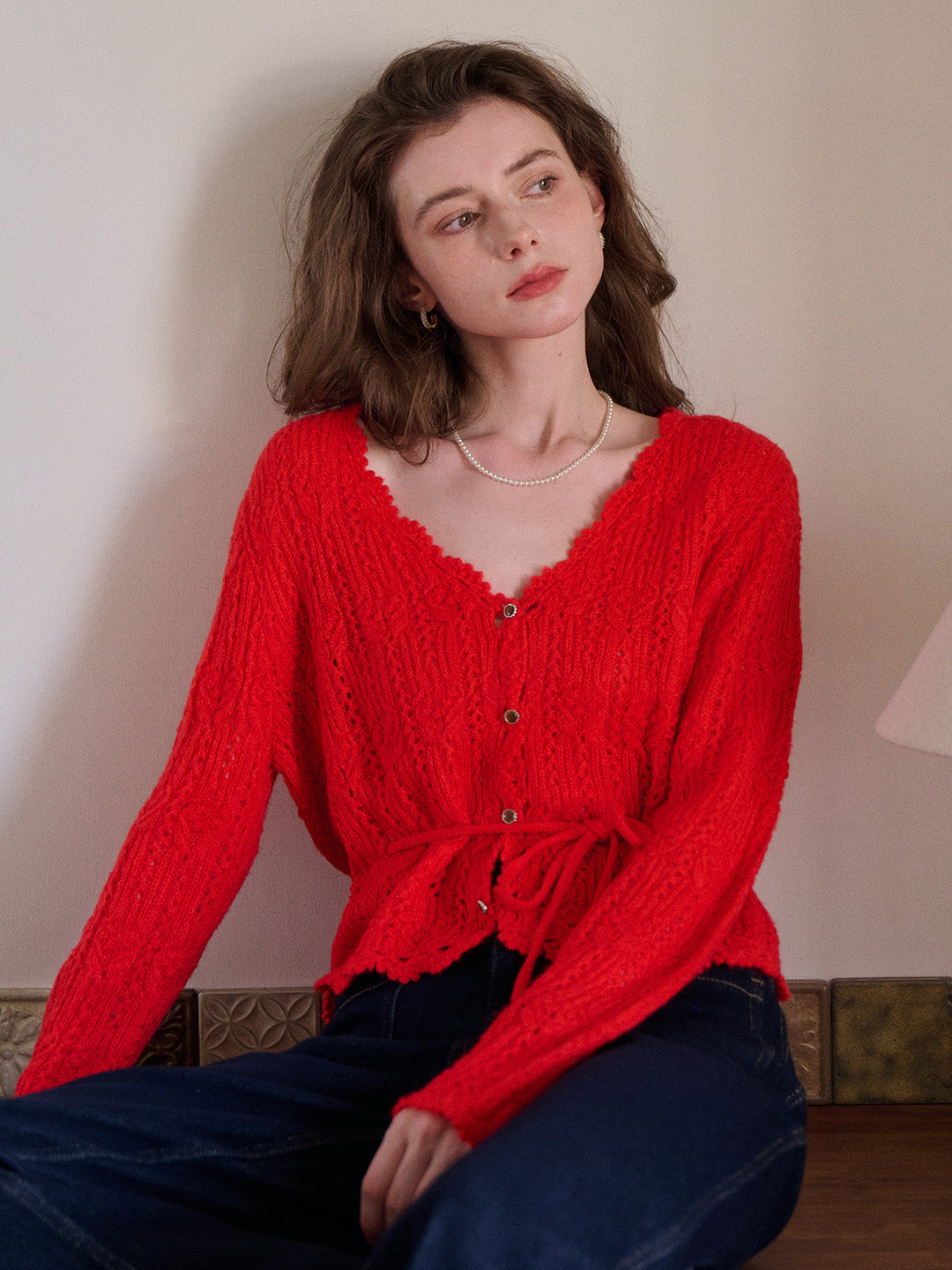 Yaretzi V-Neck Knit Wool Top