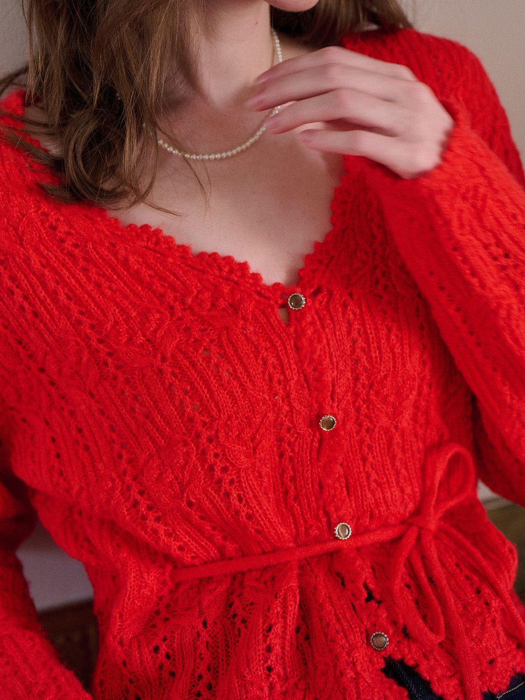 Yaretzi V-Neck Knit Wool Top