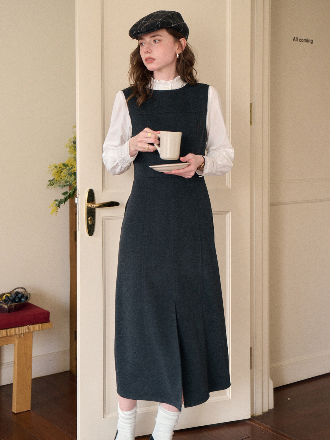 Emmie V-Neck Wool Sleeveless Dress