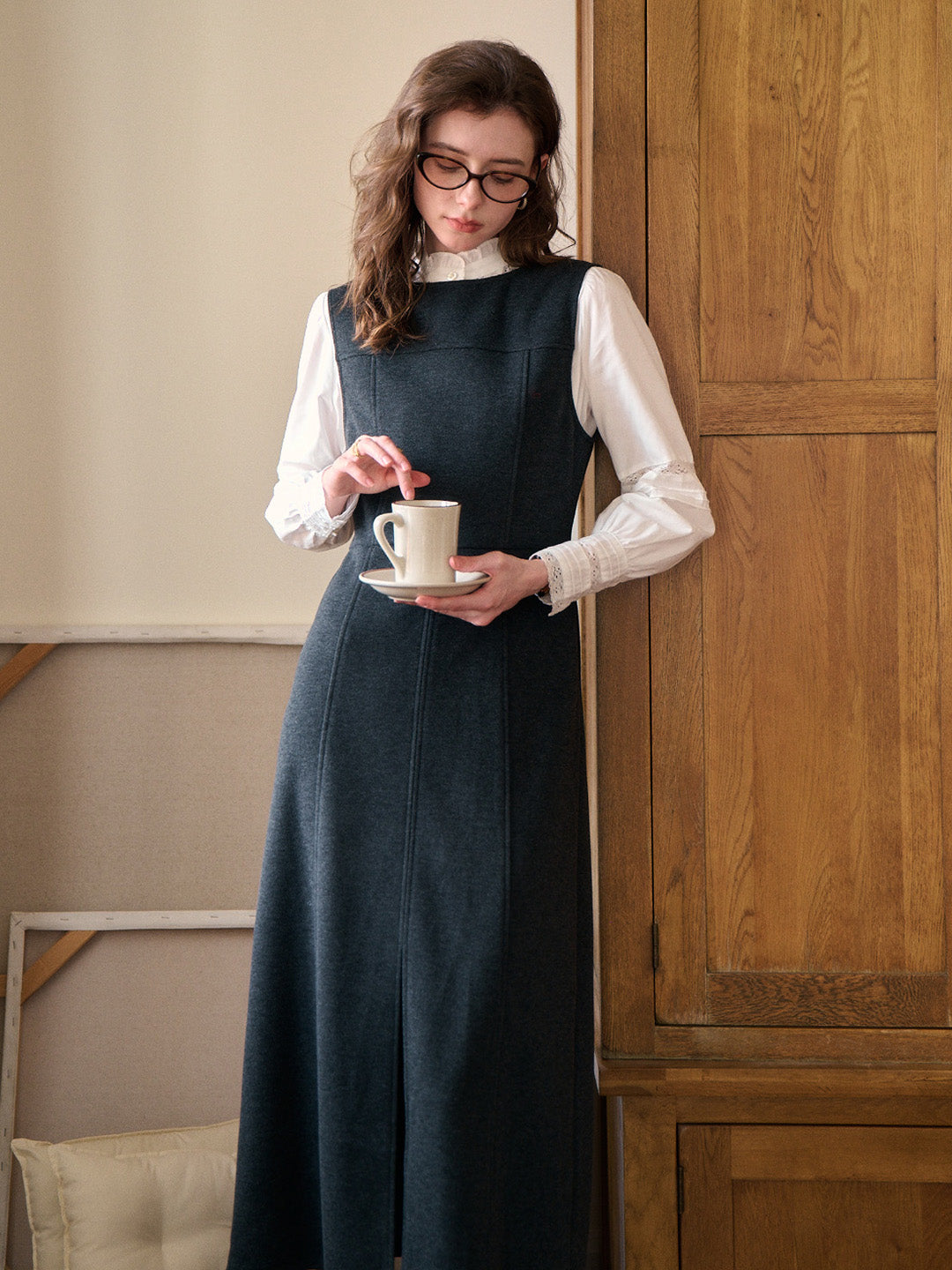 Emmie V-Neck Wool Sleeveless Dress