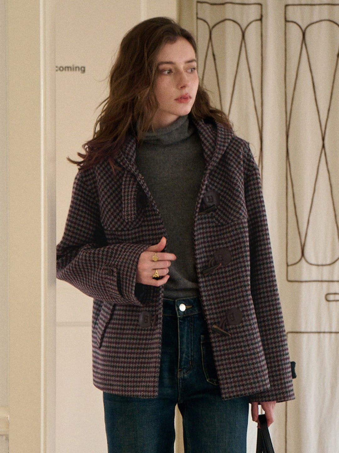 Kylee Houndstooth Wool Jacket
