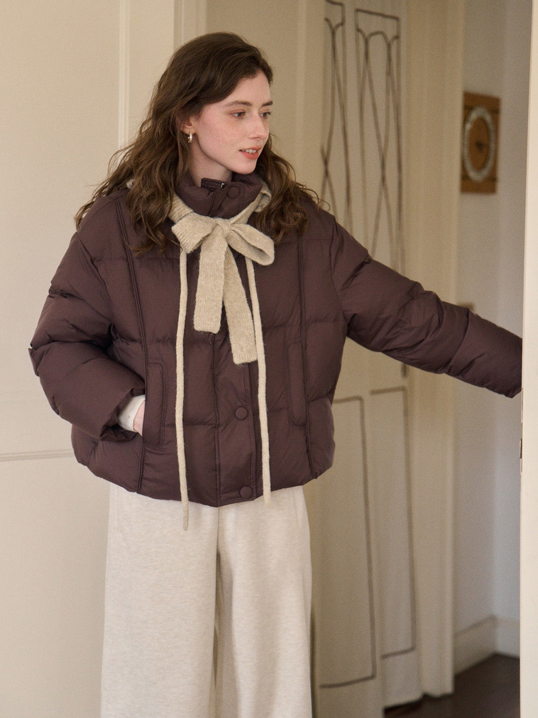 Maisy Stand Collar Short Down Jacket