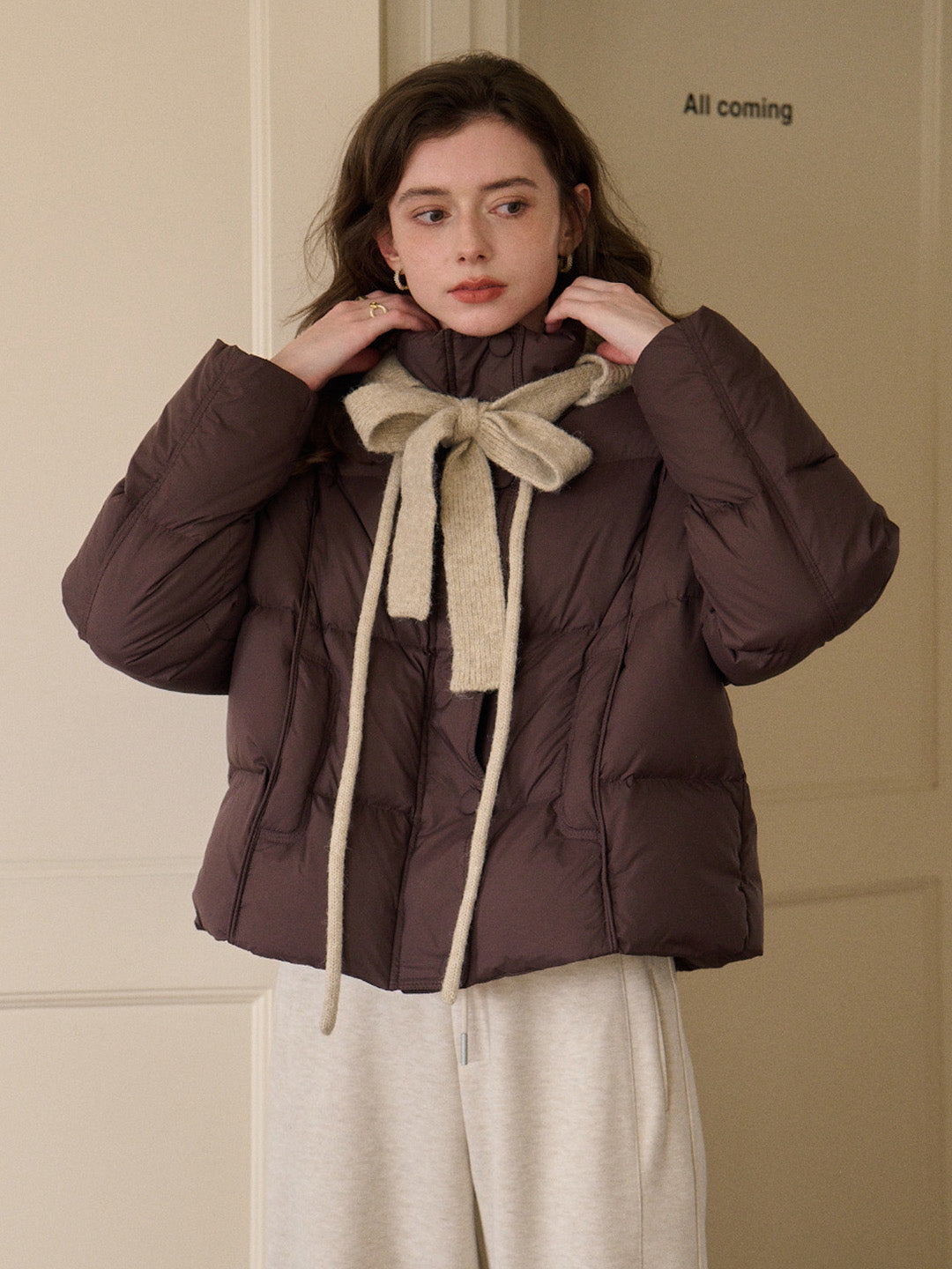 Maisy Stand Collar Short Down Jacket