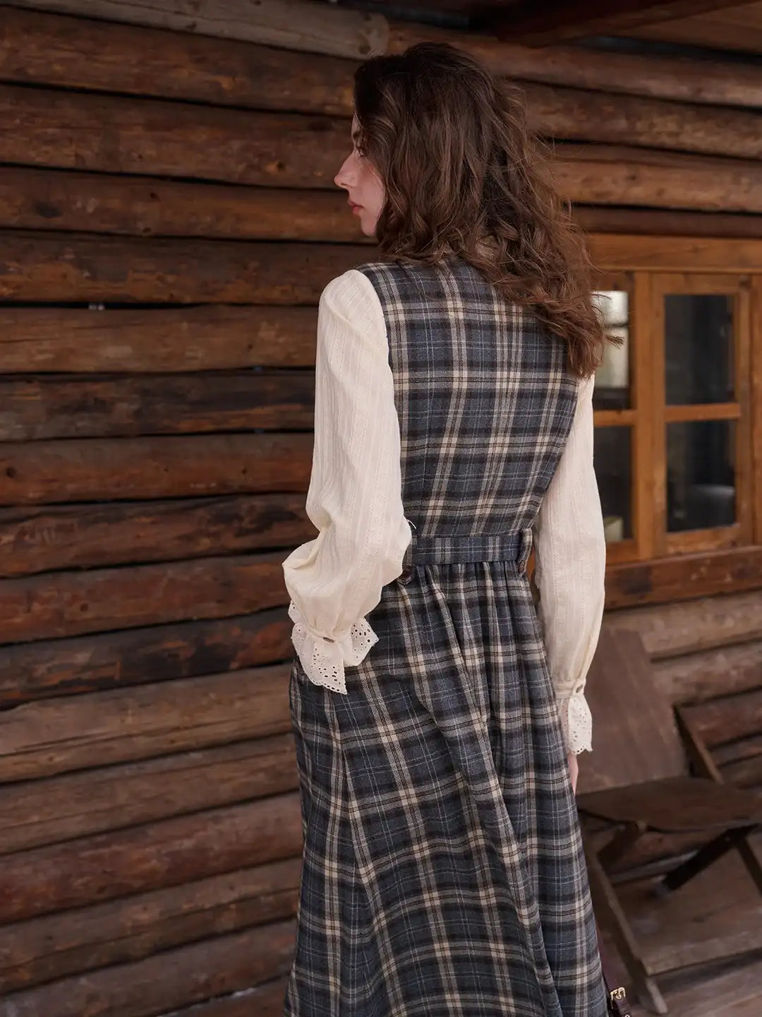 Azaria V-Neck Plaid Dress