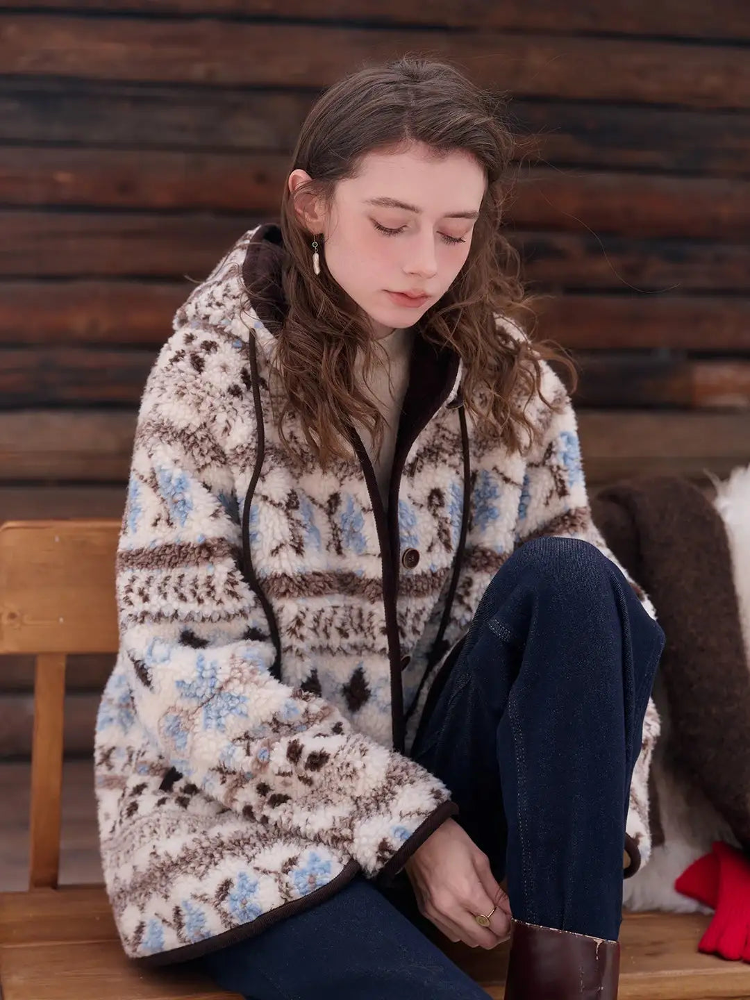 Nyomi Fair Isle Hoodie Coat