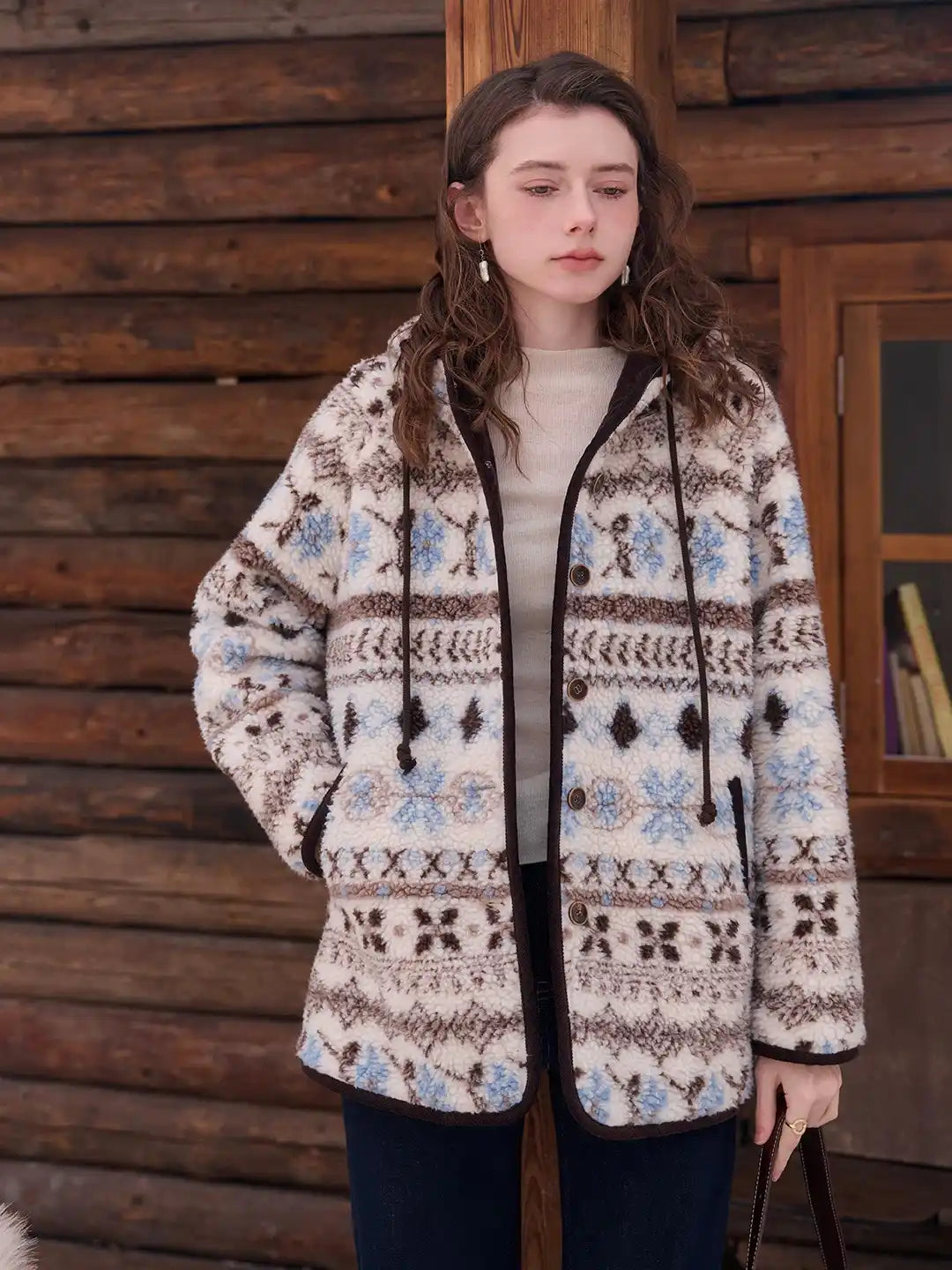 Nyomi Fair Isle Hoodie Coat