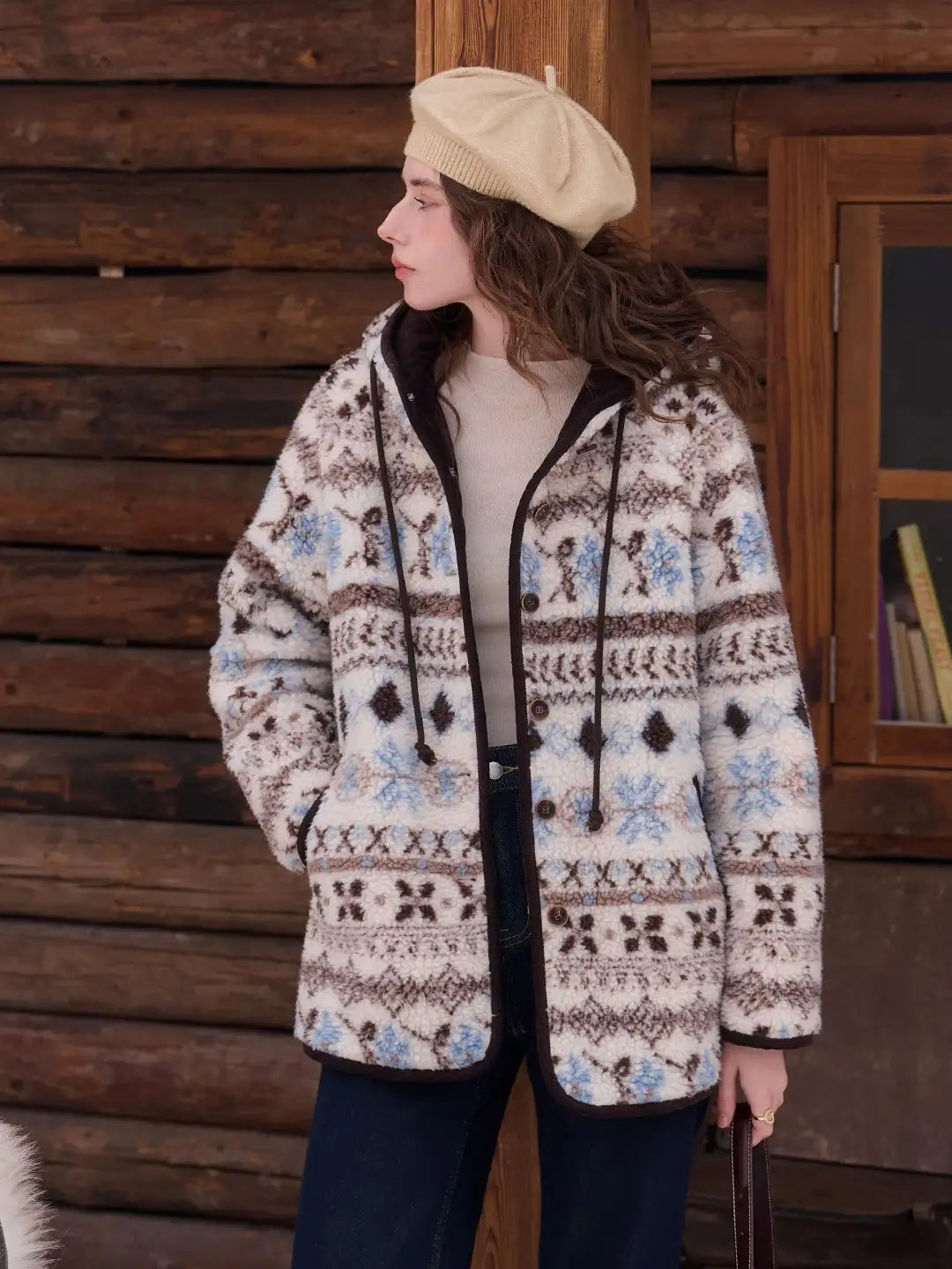 Nyomi Fair Isle Hoodie Coat