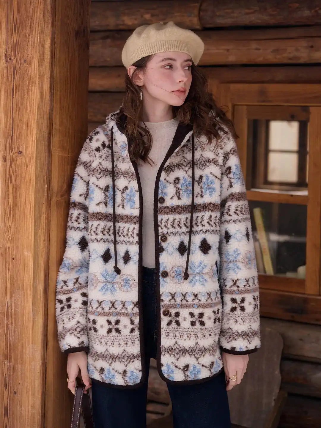 Nyomi Fair Isle Hoodie Coat