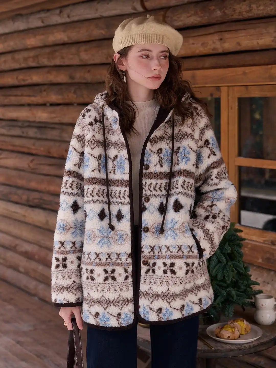 Nyomi Fair Isle Hoodie Coat