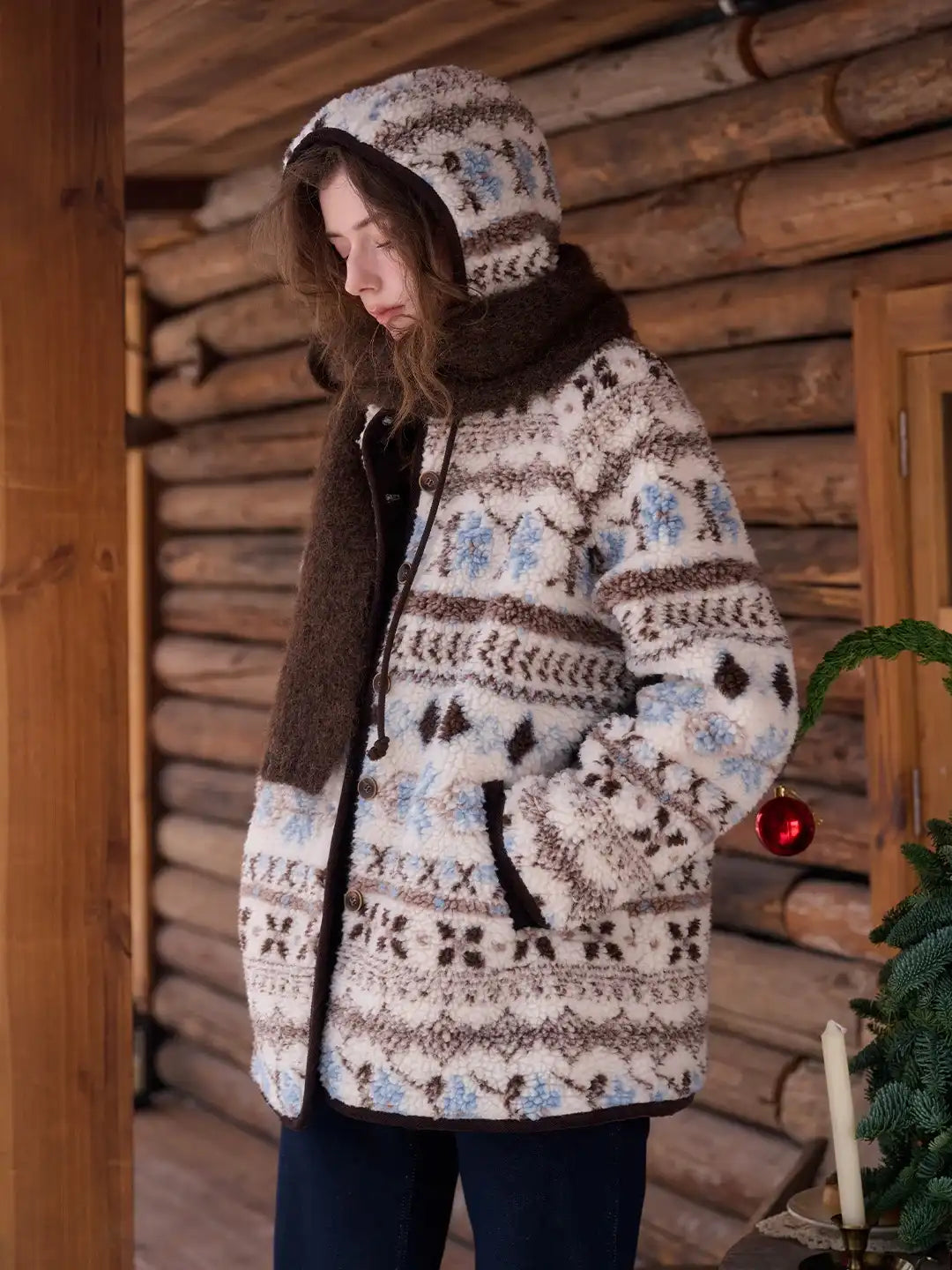 Nyomi Fair Isle Hoodie Coat