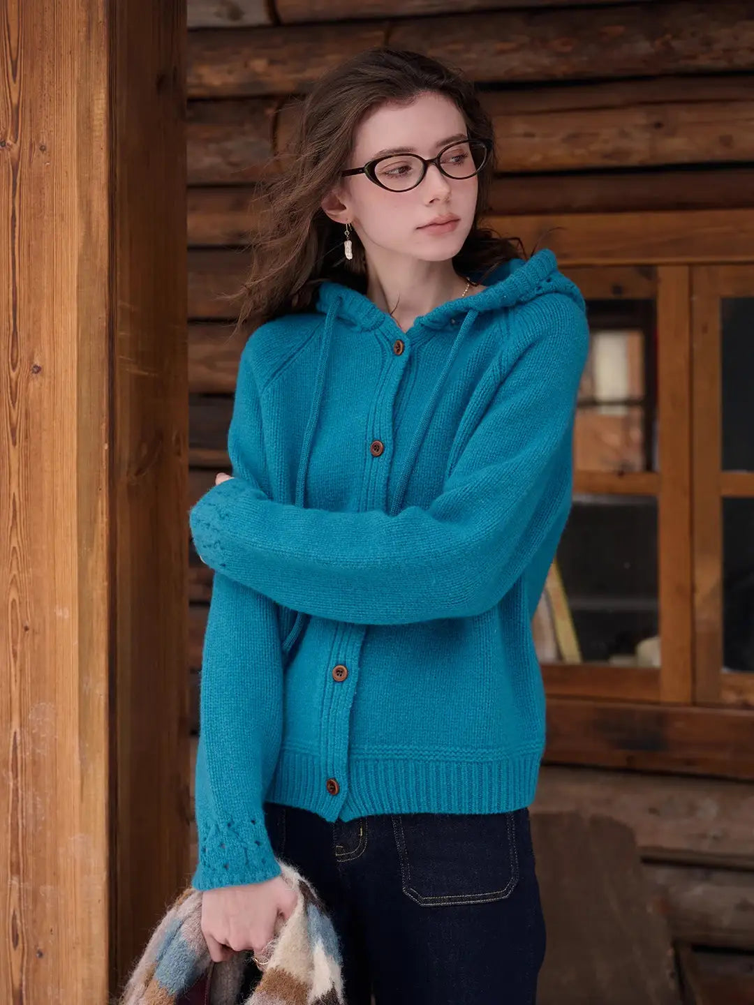 Kori 100% Wool Hoodie Cardigan