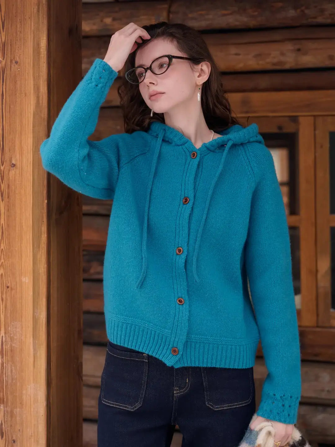 Kori 100% Wool Hoodie Cardigan