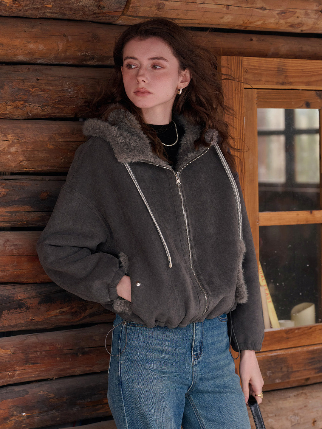 Emberlynn Shearling Short Coat