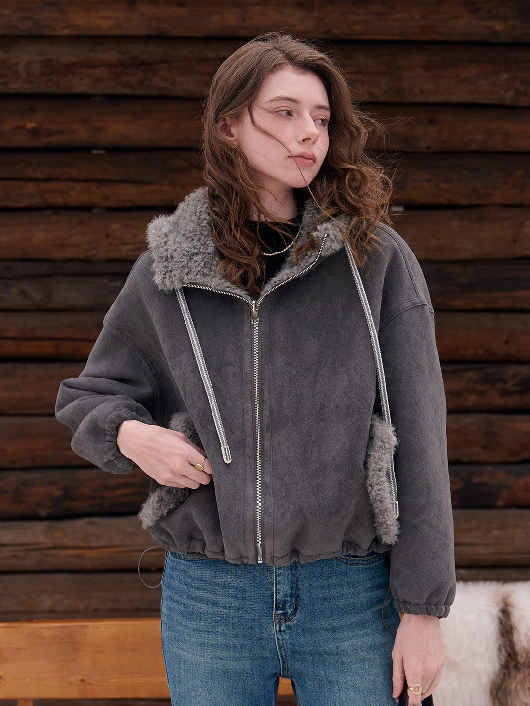 Emberlynn Shearling Short Coat
