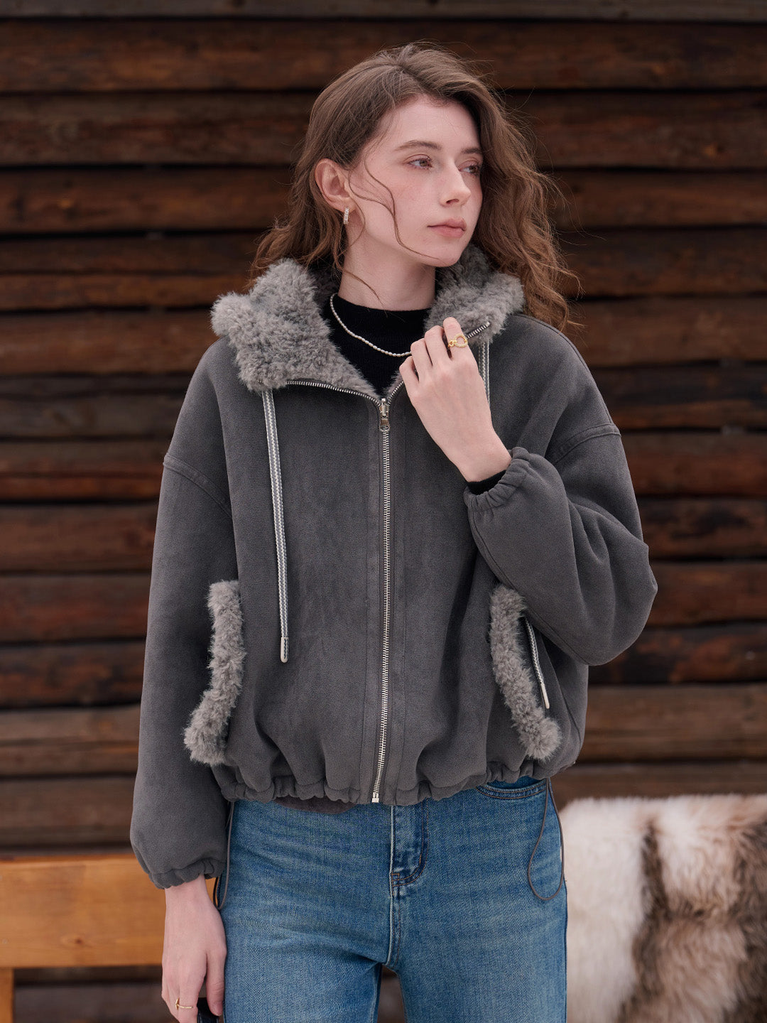 Emberlynn Shearling Short Coat