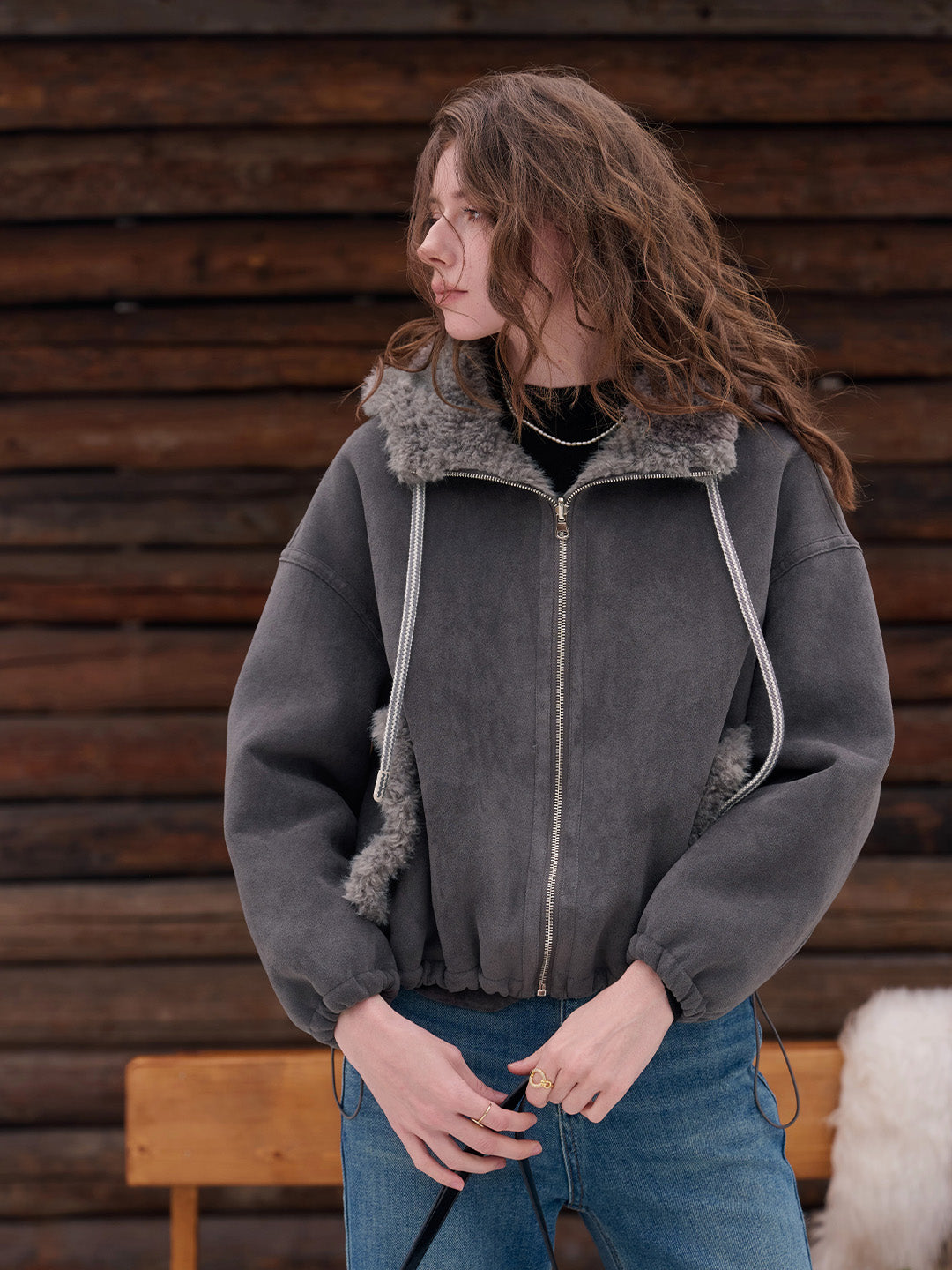 Emberlynn Shearling Short Coat