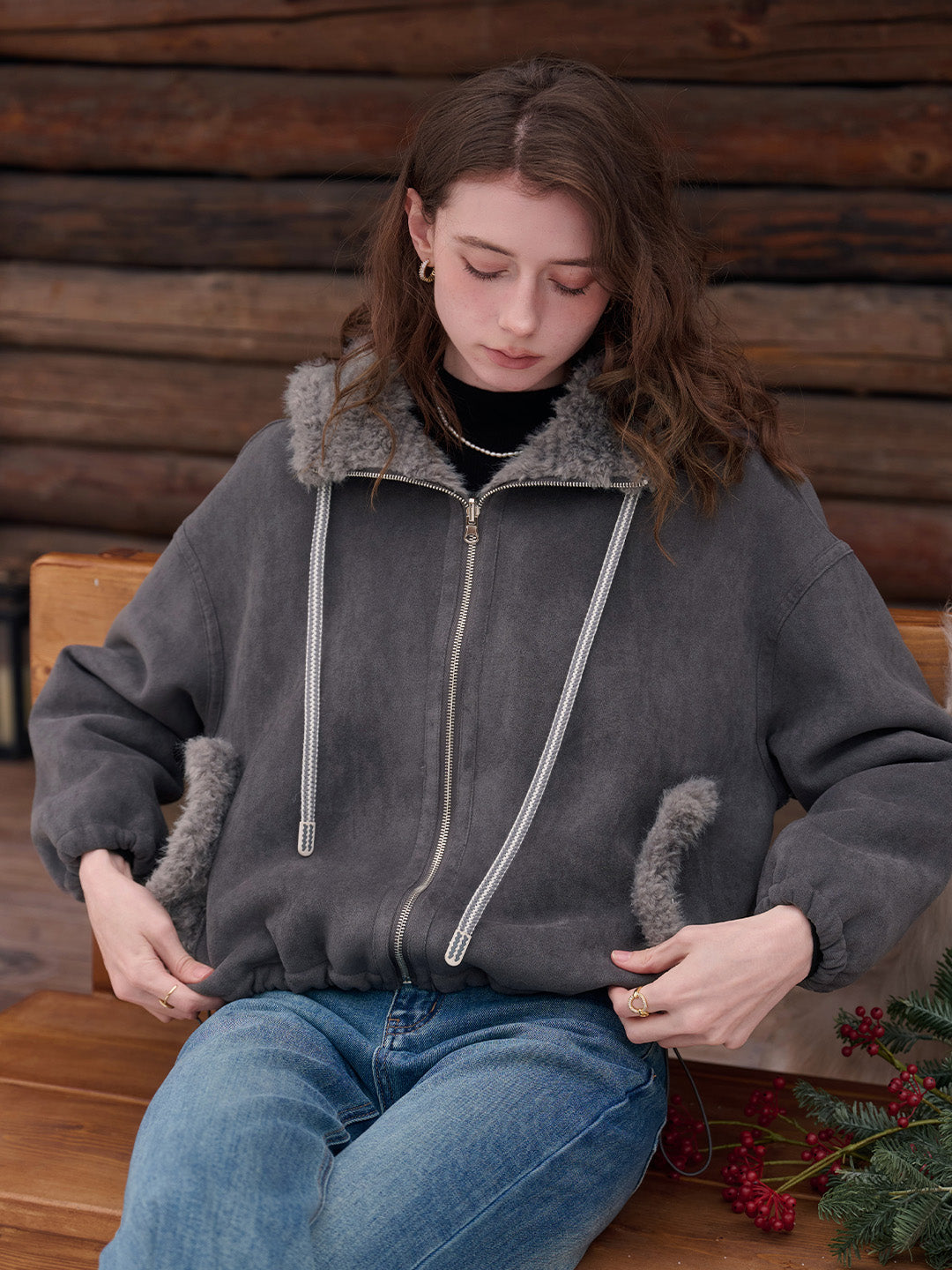 Emberlynn Shearling Short Coat