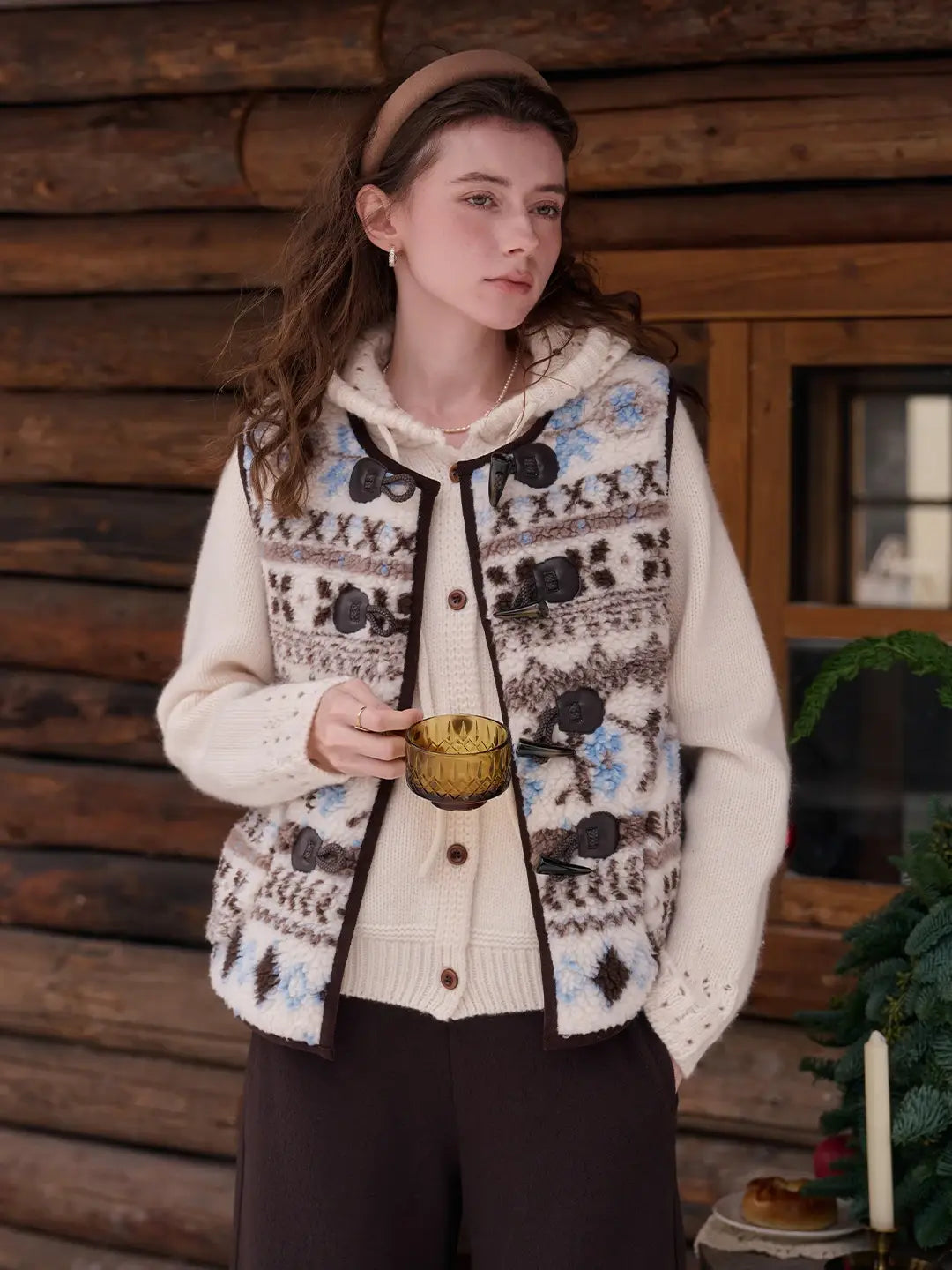 Kamari Round Neck Fair Isle Vest