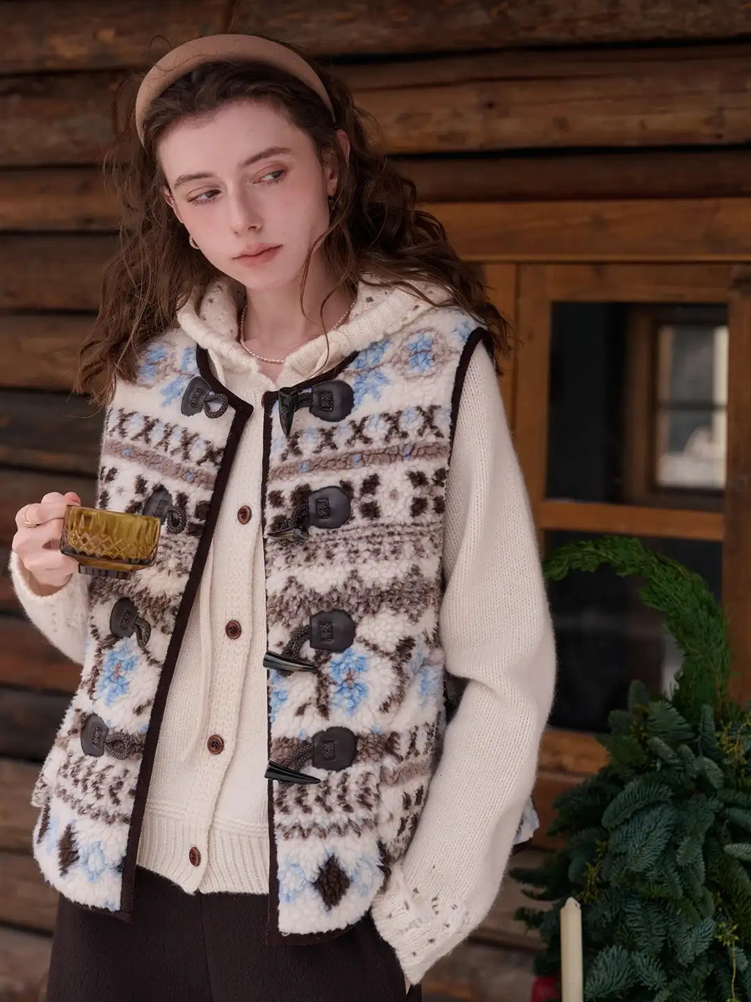 Kamari Round Neck Fair Isle Vest