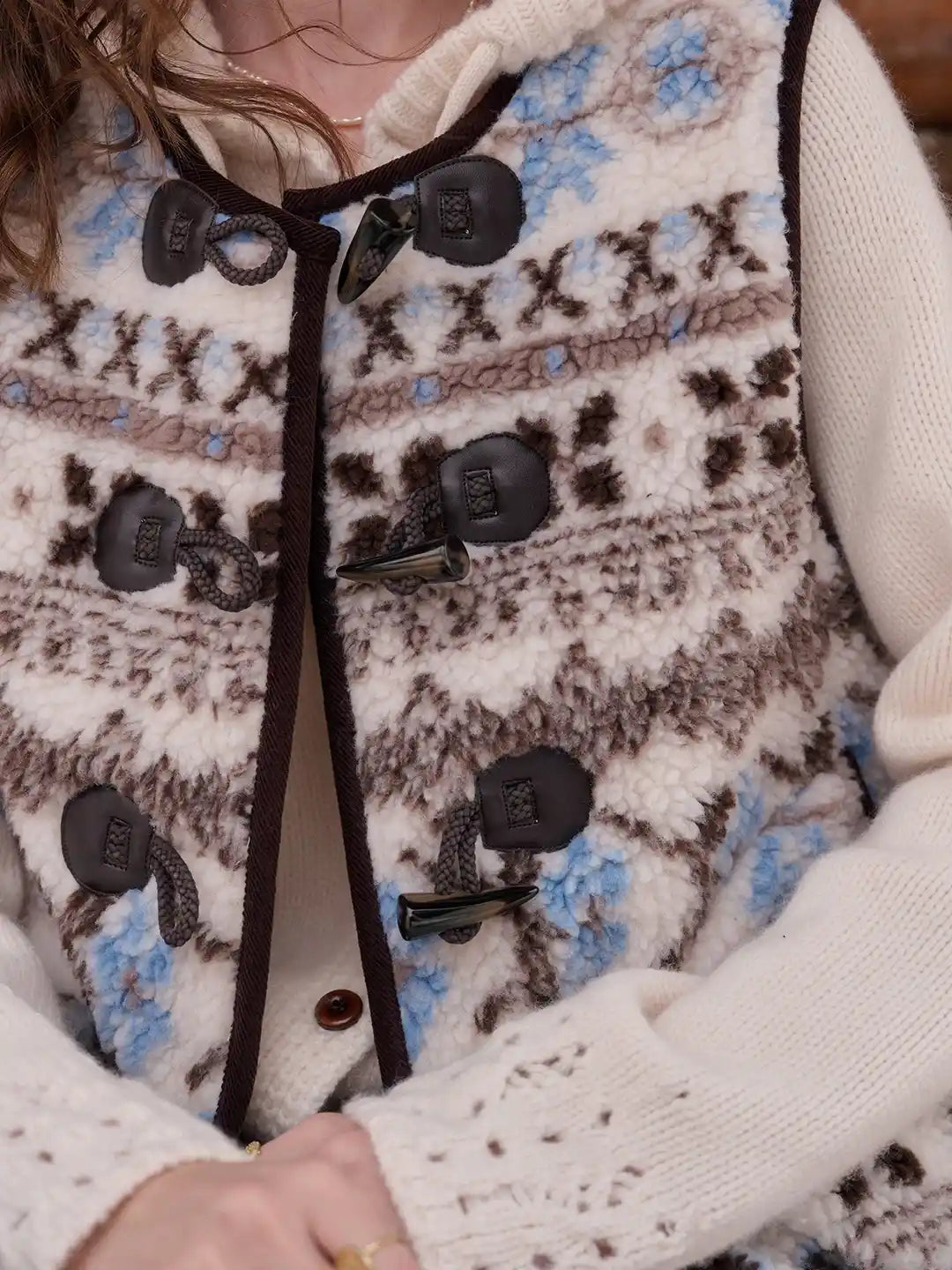 Kamari Round Neck Fair Isle Vest