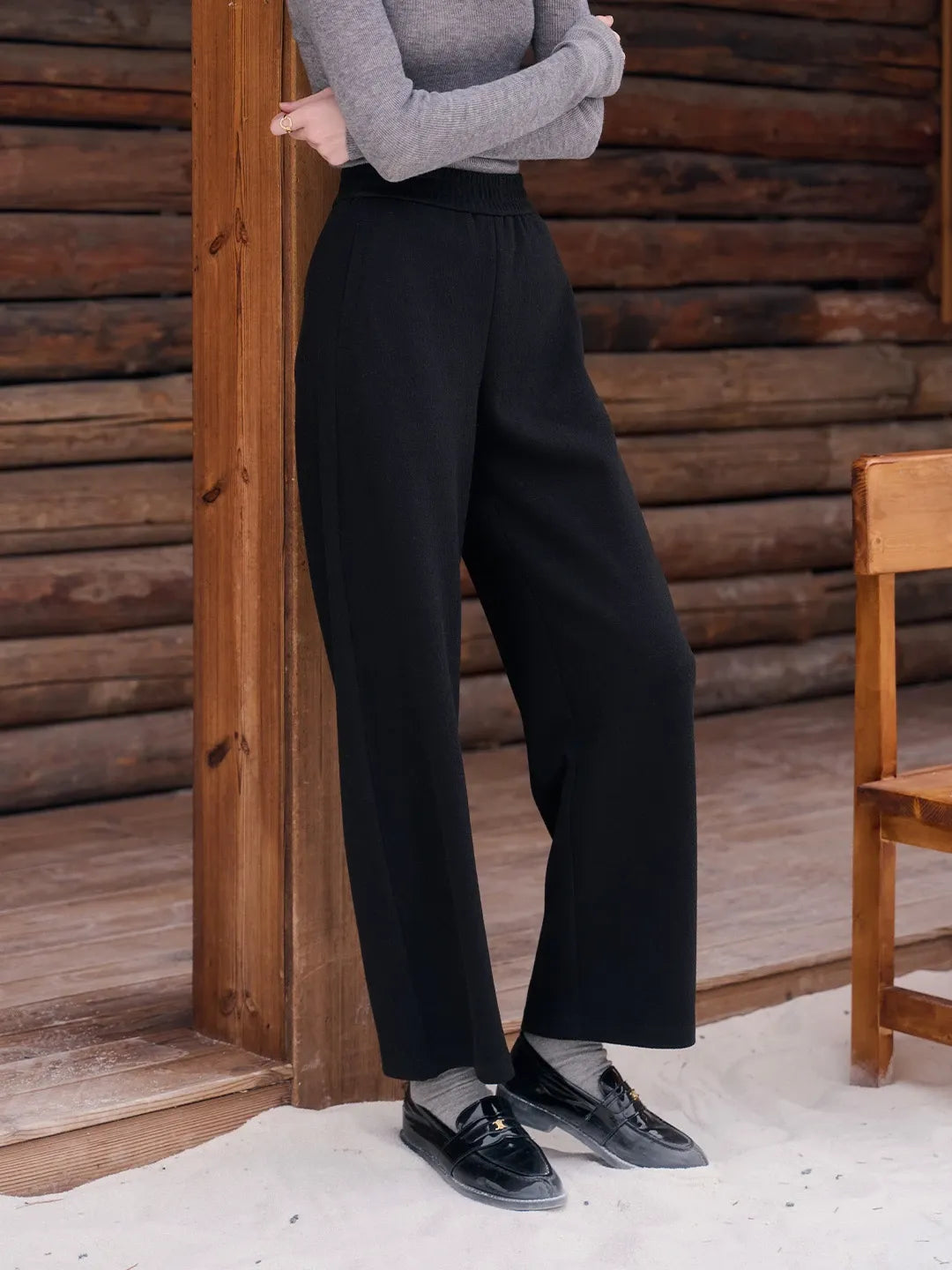 Jessie Silhouette Straight Wool Trousers