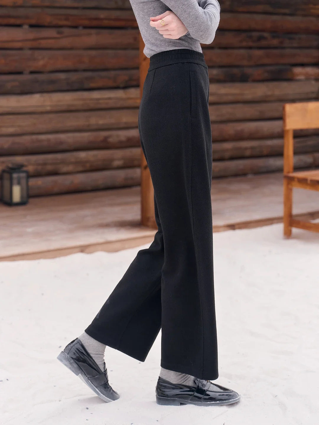 Jessie Silhouette Straight Wool Trousers