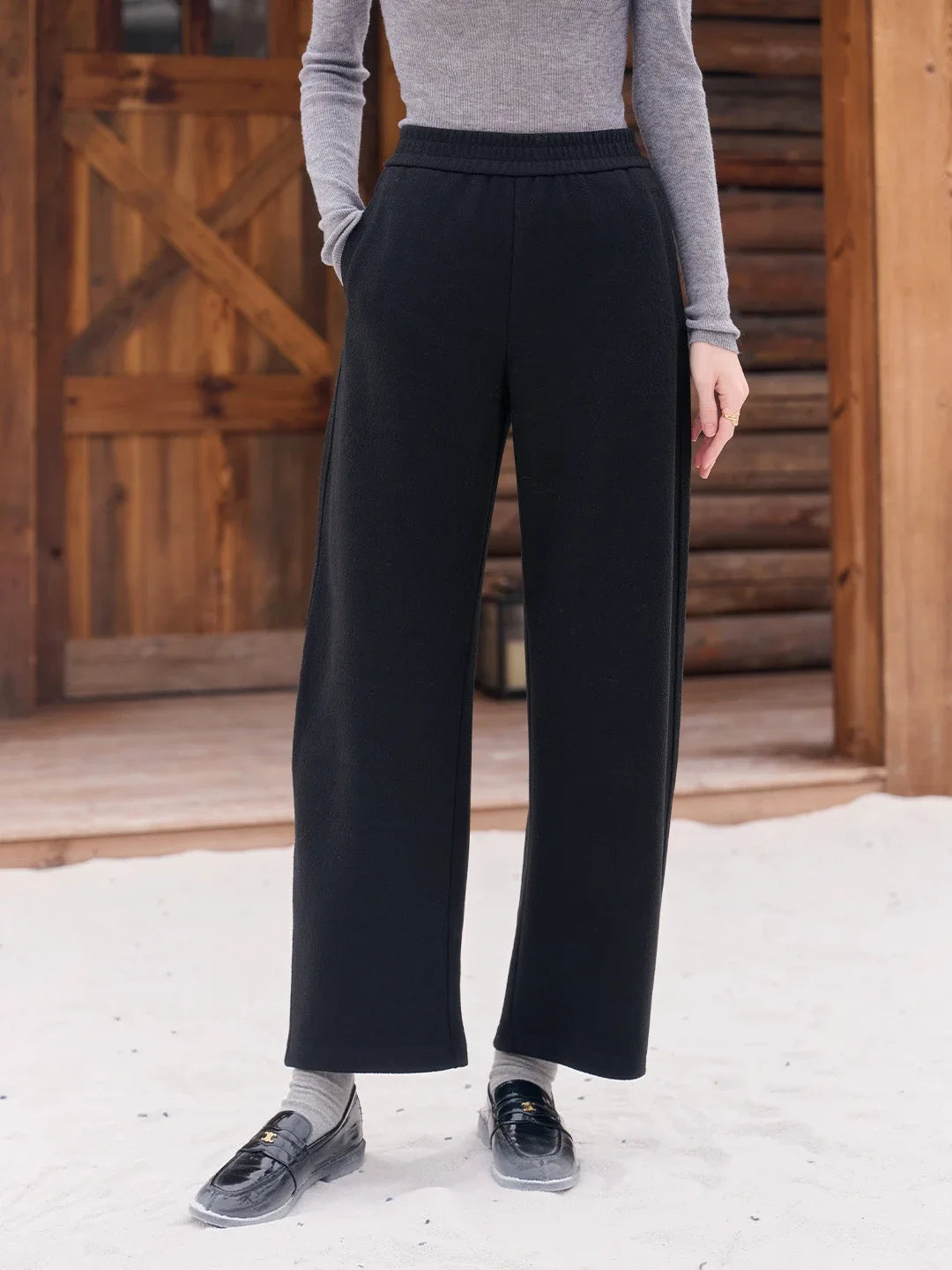 Jessie Silhouette Straight Wool Trousers
