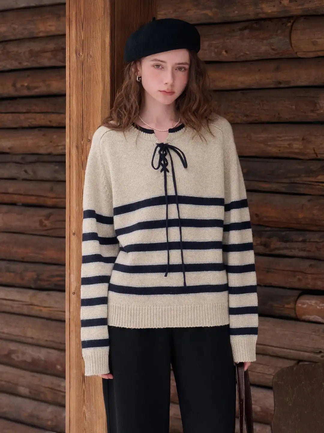 Emberlynn Round Neck Stripe Sweater