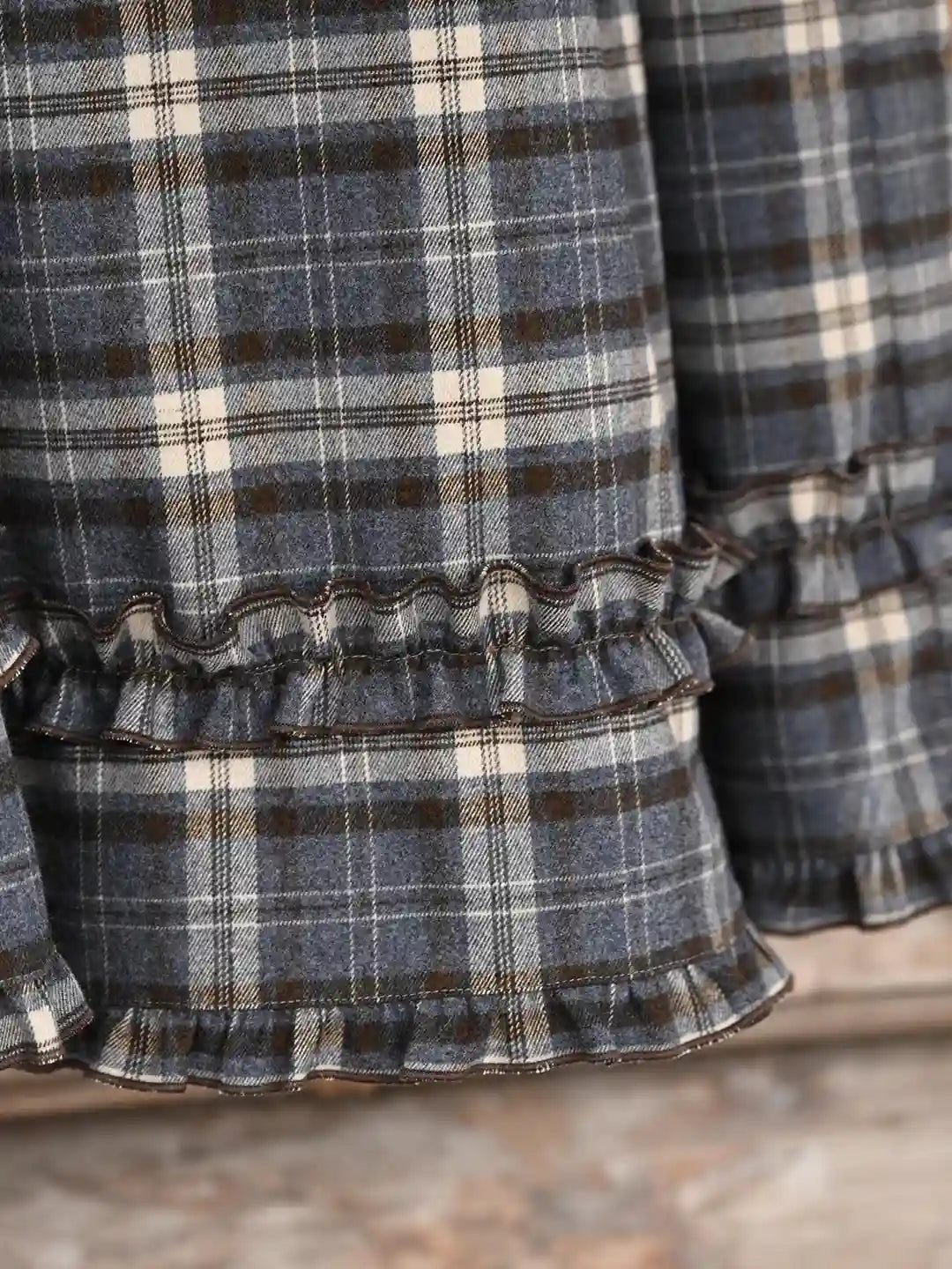 Pearl Ruffle Plaid Skirt