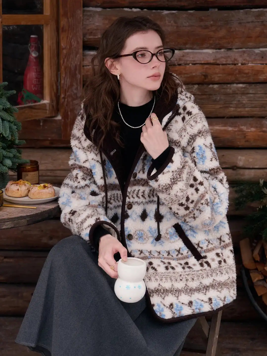 Nyomi Fair Isle Hoodie Coat