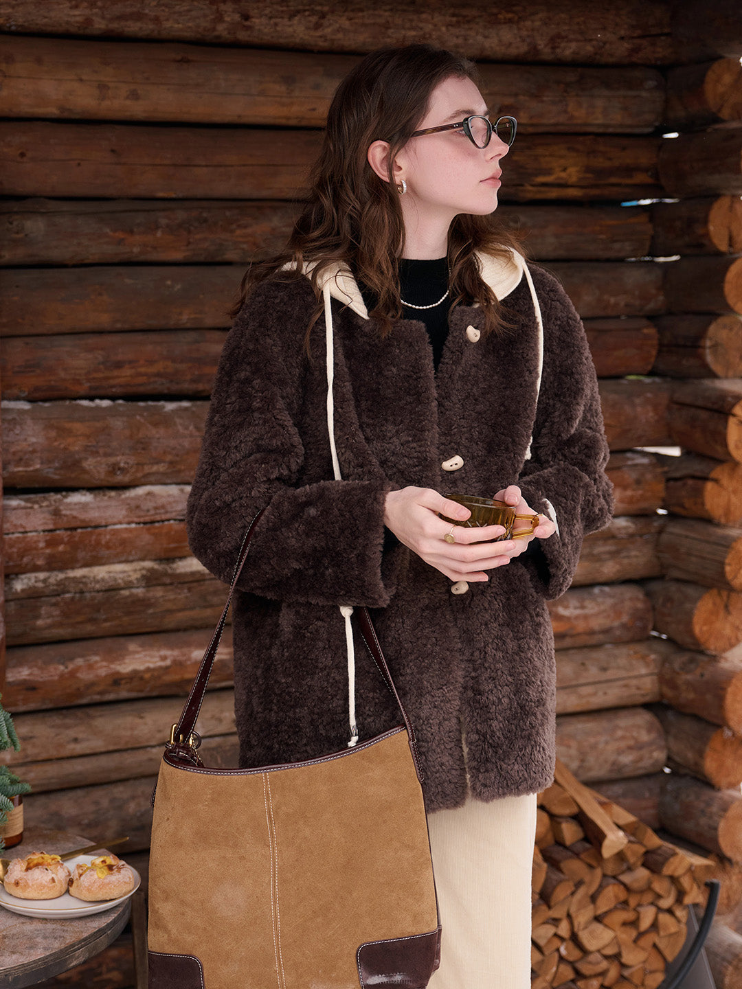 Ramona Round Neck Fluffy Coat