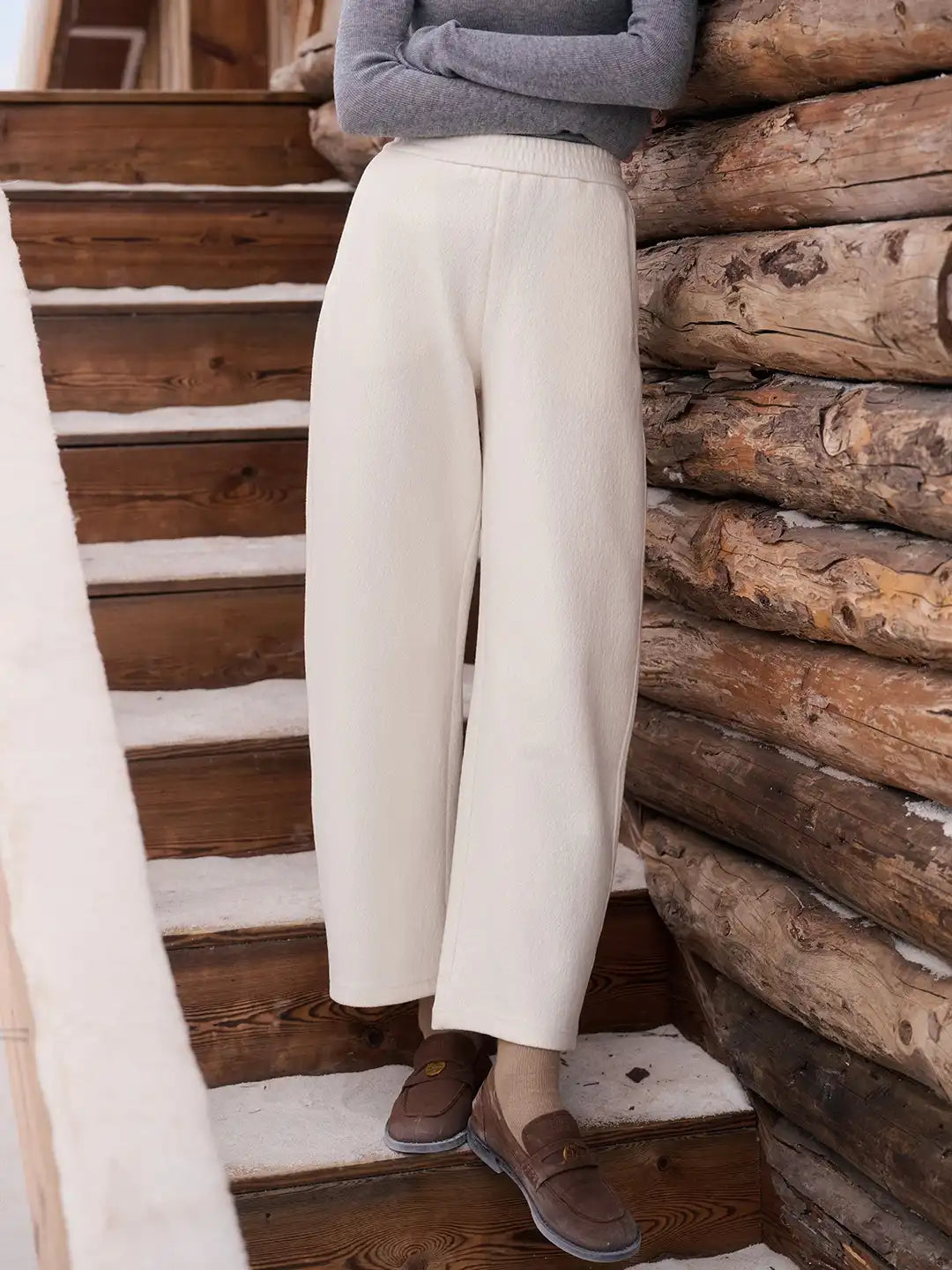 Jessie Silhouette Straight Wool Trousers