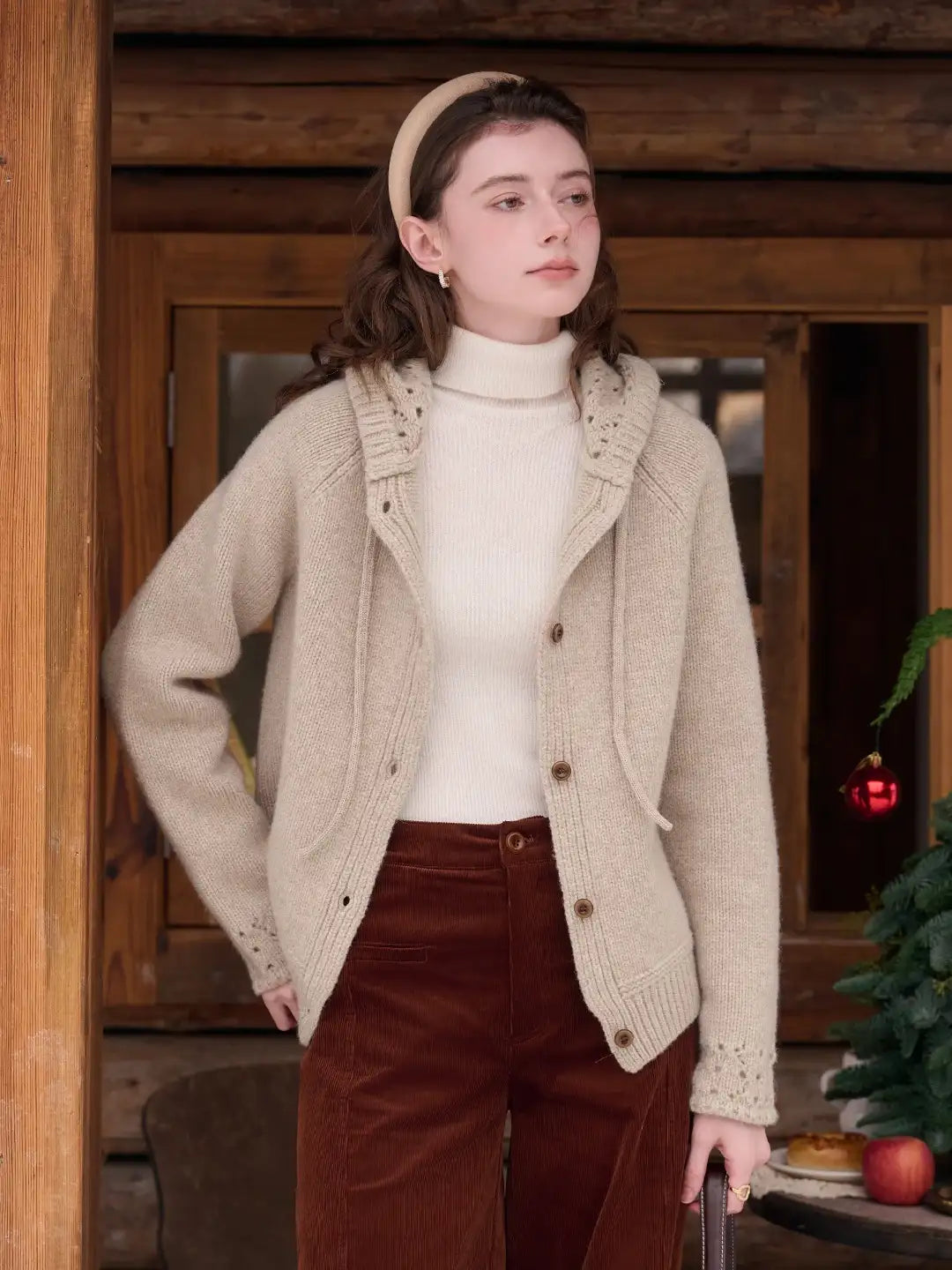 Kori 100% Wool Hoodie Cardigan