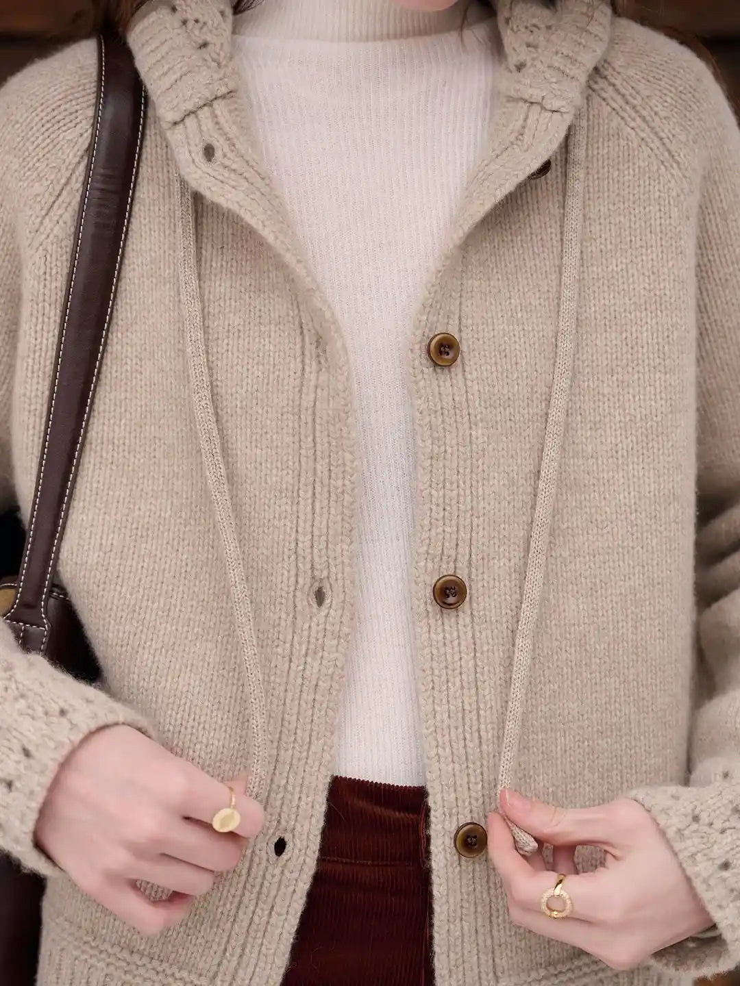 Kori 100% Wool Hoodie Cardigan