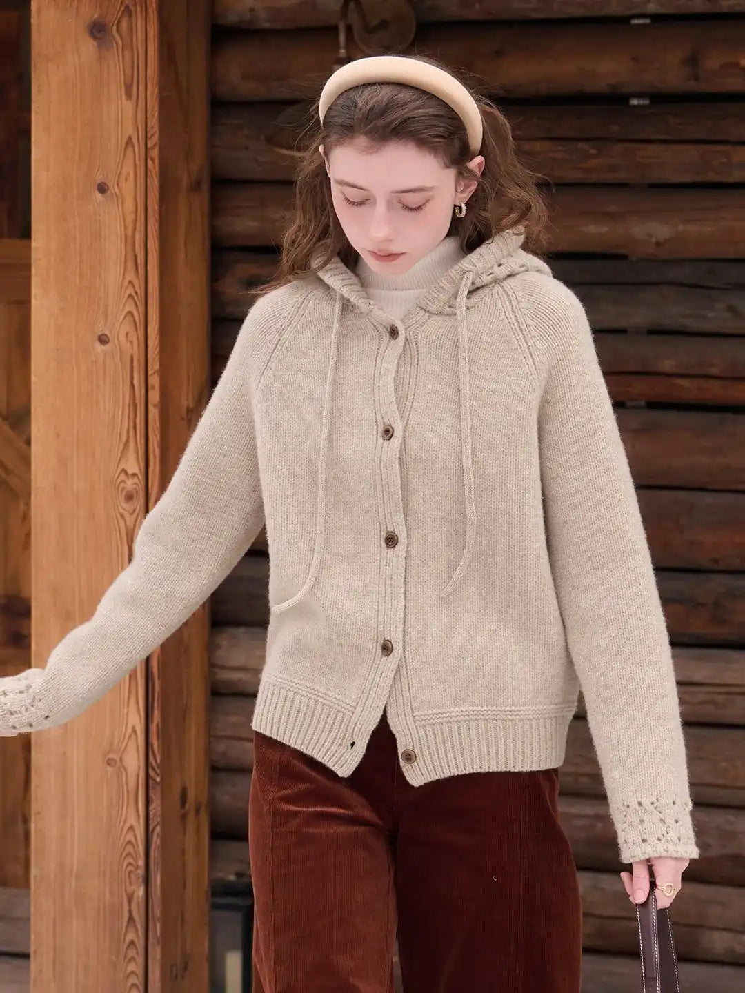 Kori 100% Wool Hoodie Cardigan