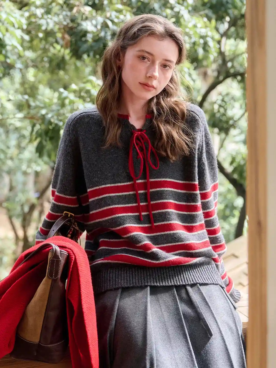 Emberlynn Round Neck Stripe Sweater