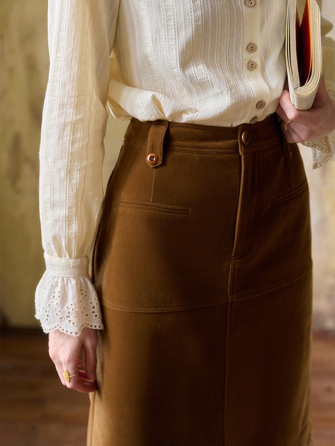 Denver Embroidery Midi Skirt