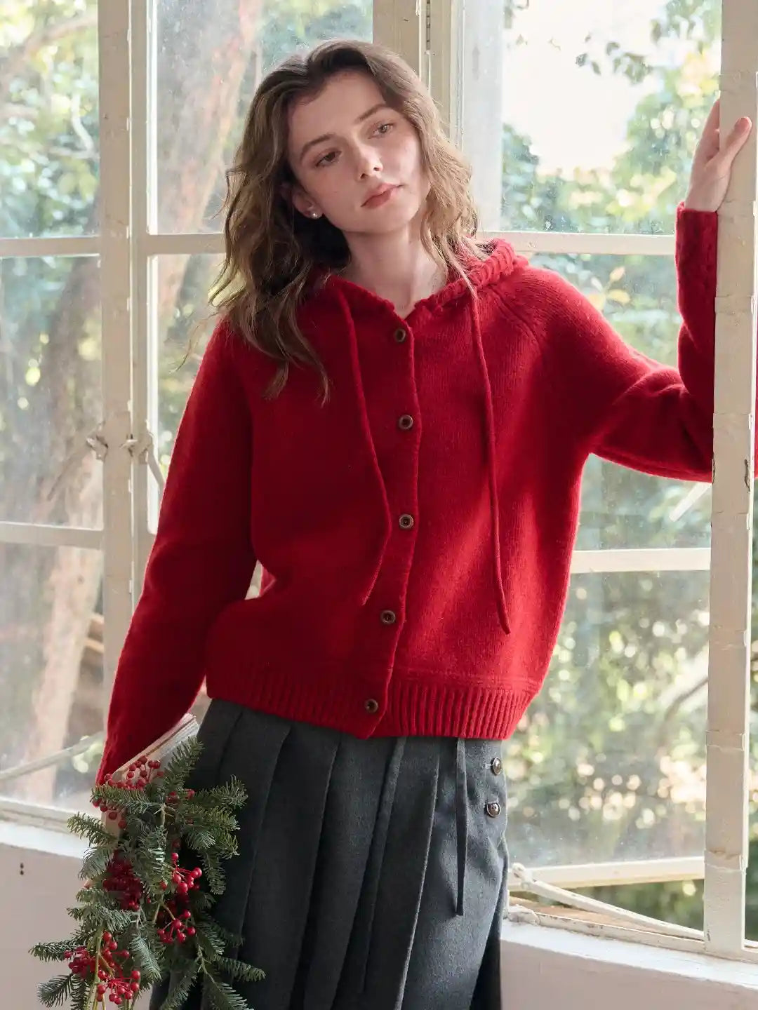 Kori 100% Wool Hoodie Cardigan