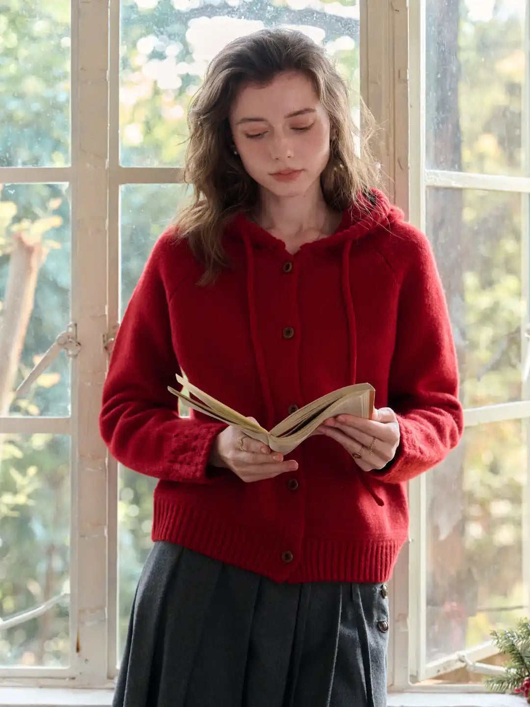 Kori 100% Wool Hoodie Cardigan