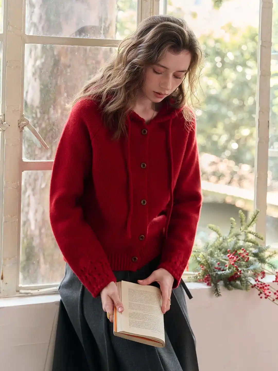 Kori 100% Wool Hoodie Cardigan