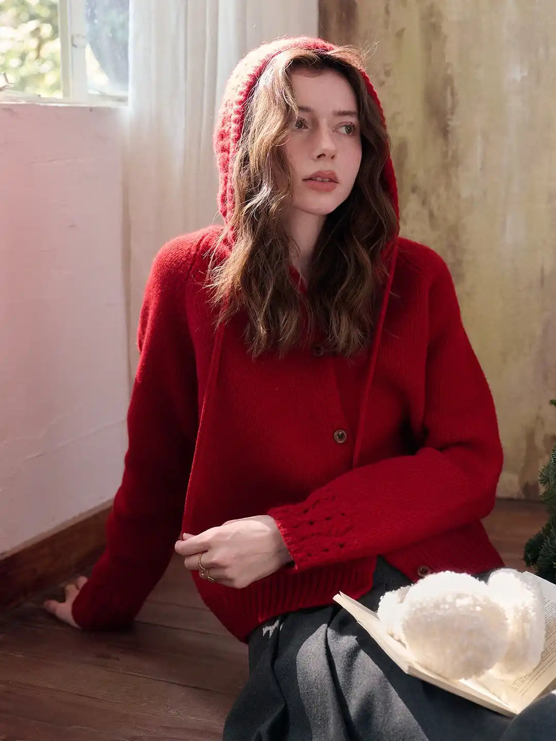 Kori 100% Wool Hoodie Cardigan