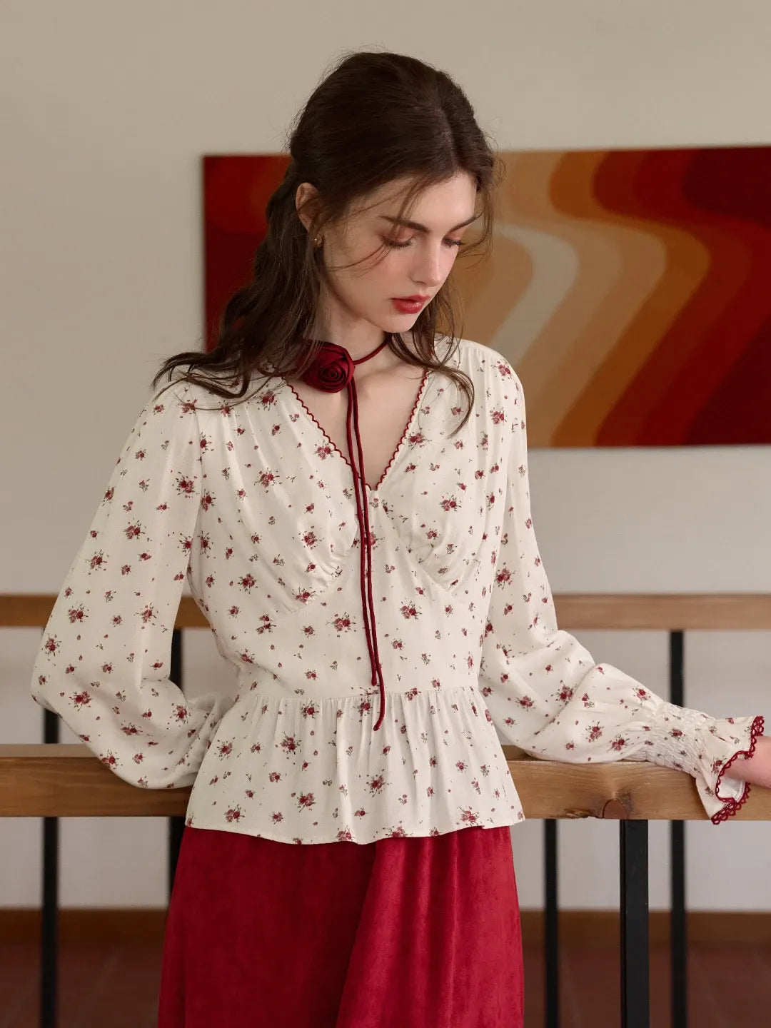 【Final Sale】Salma V-Neck Floral Blouse