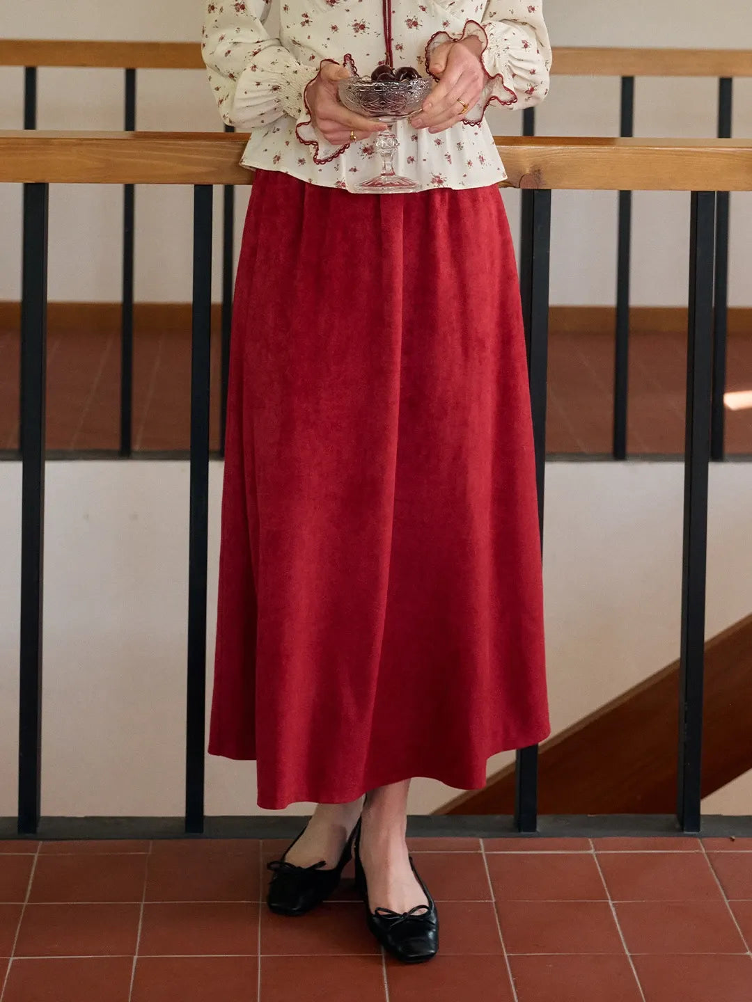 Della Retro Red Skirt