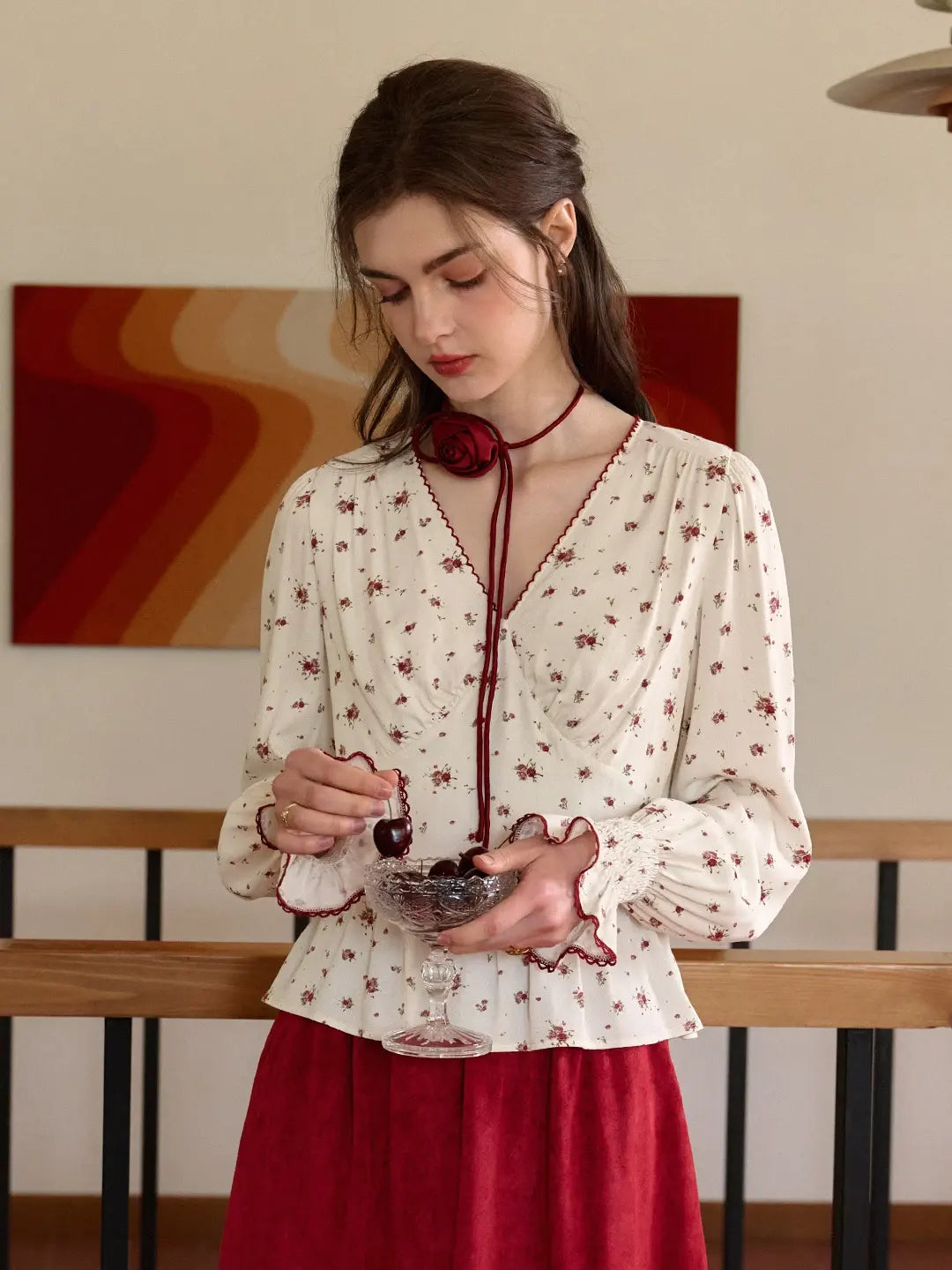 【Final Sale】Salma V-Neck Floral Blouse