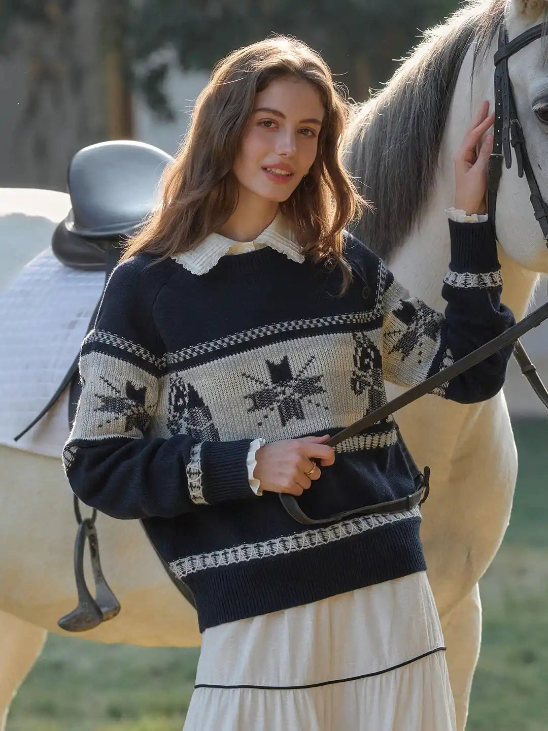 Alitzel Round Neck Wool Sweater