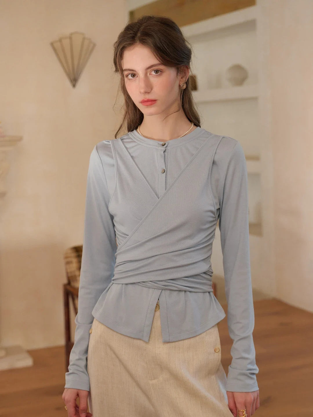 【Final Sale】Zhuri Round Neck Wool Cardigan