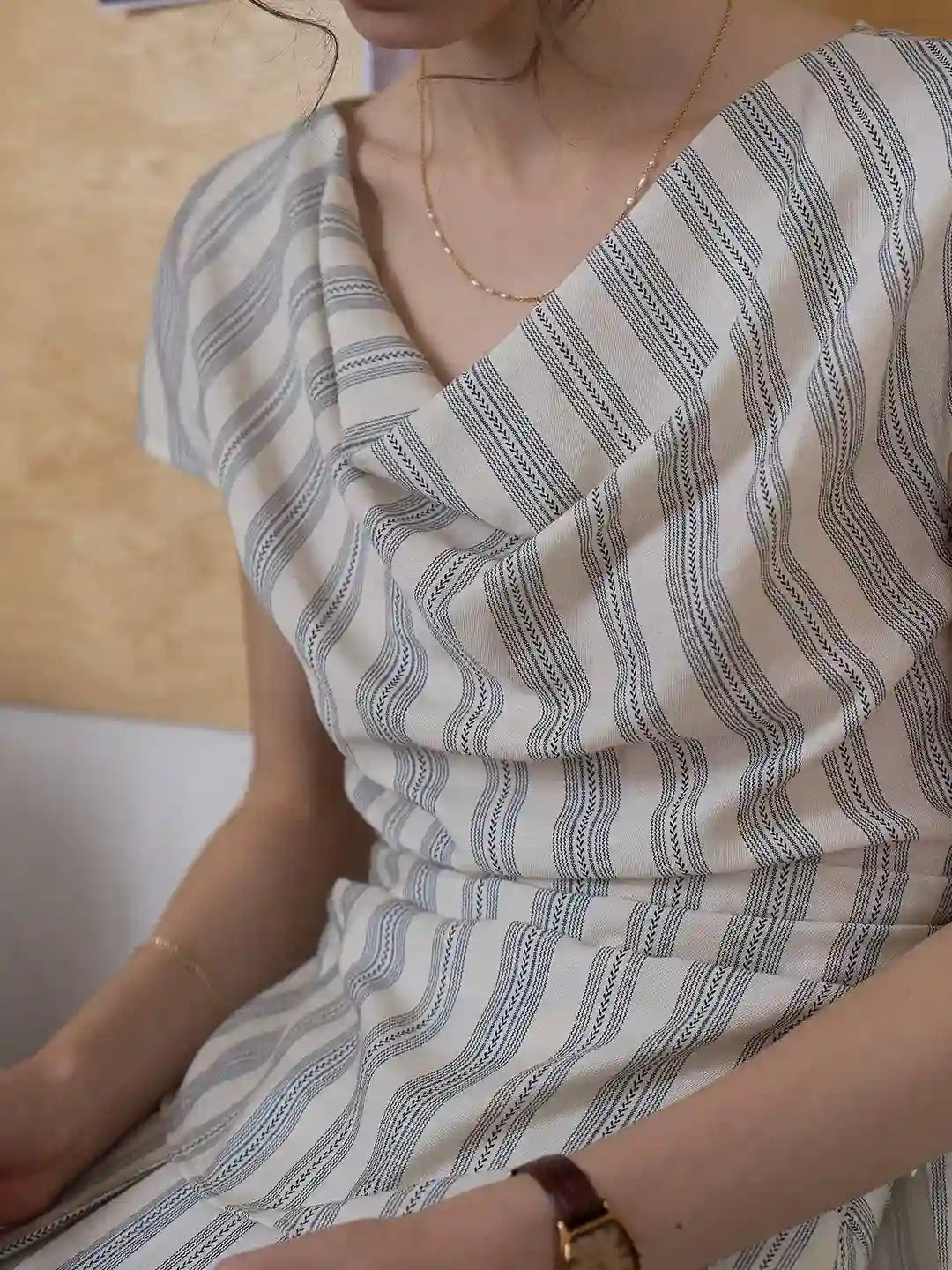 Saoirse Cowl Neck Stripes Blouse