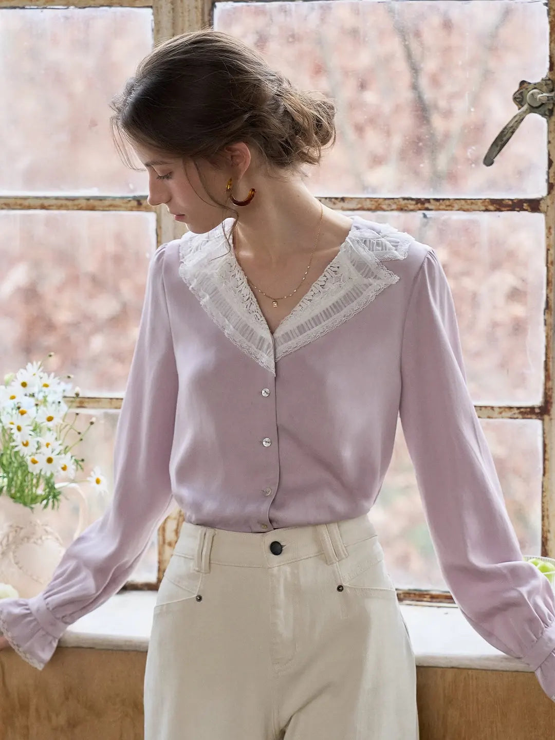 Kahlani Retro V-Neck Blouse